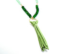 Beaded & Wrapped Tassel Necklace